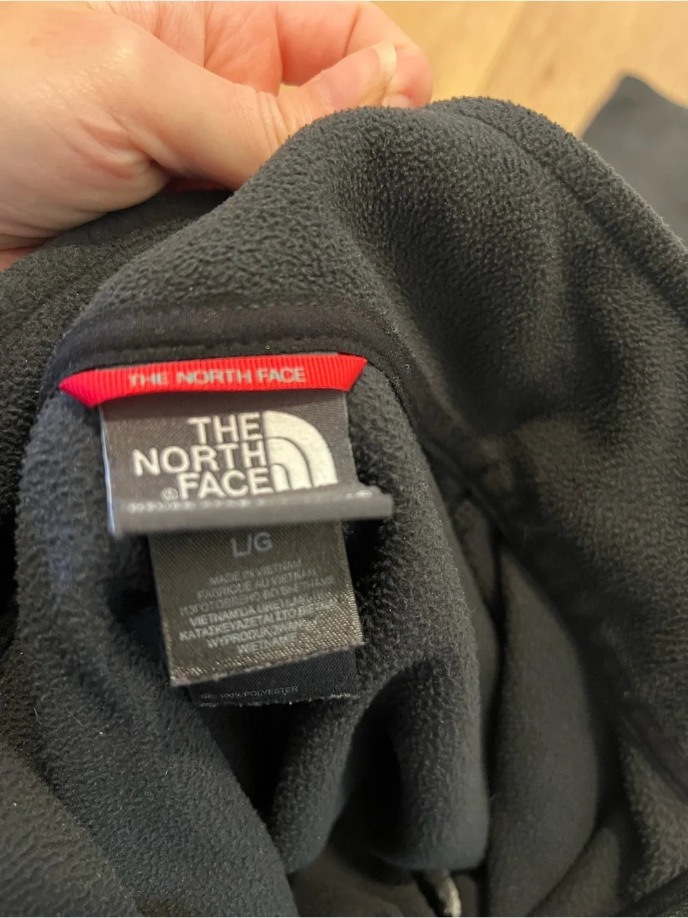North Face Black Fleece Jacket quarter zip. Light weight fleece